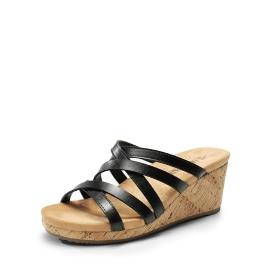 Cork Wedge Sandal - Dressy Wedge Sandals for Women Casual