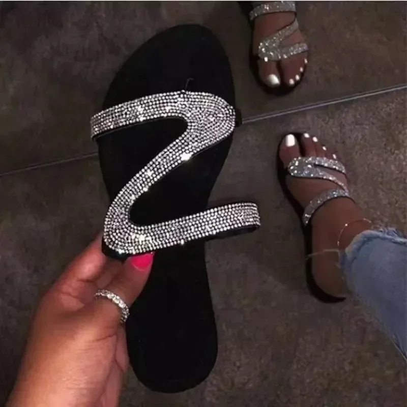Rhinestone Sandal Women - Sexy Women Sandals Summer Beach Shallow