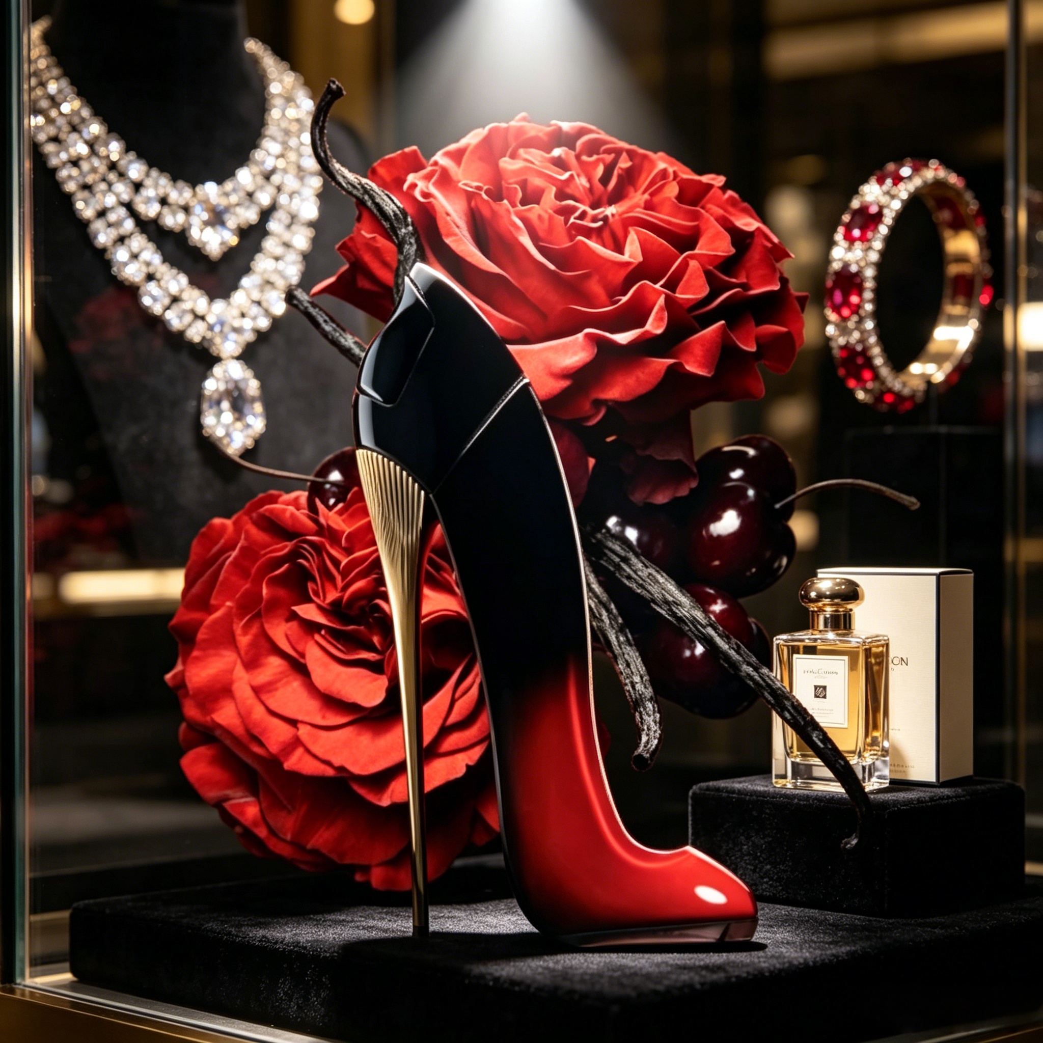 Women Shoes Black - Gradient Red Black High Heel Women