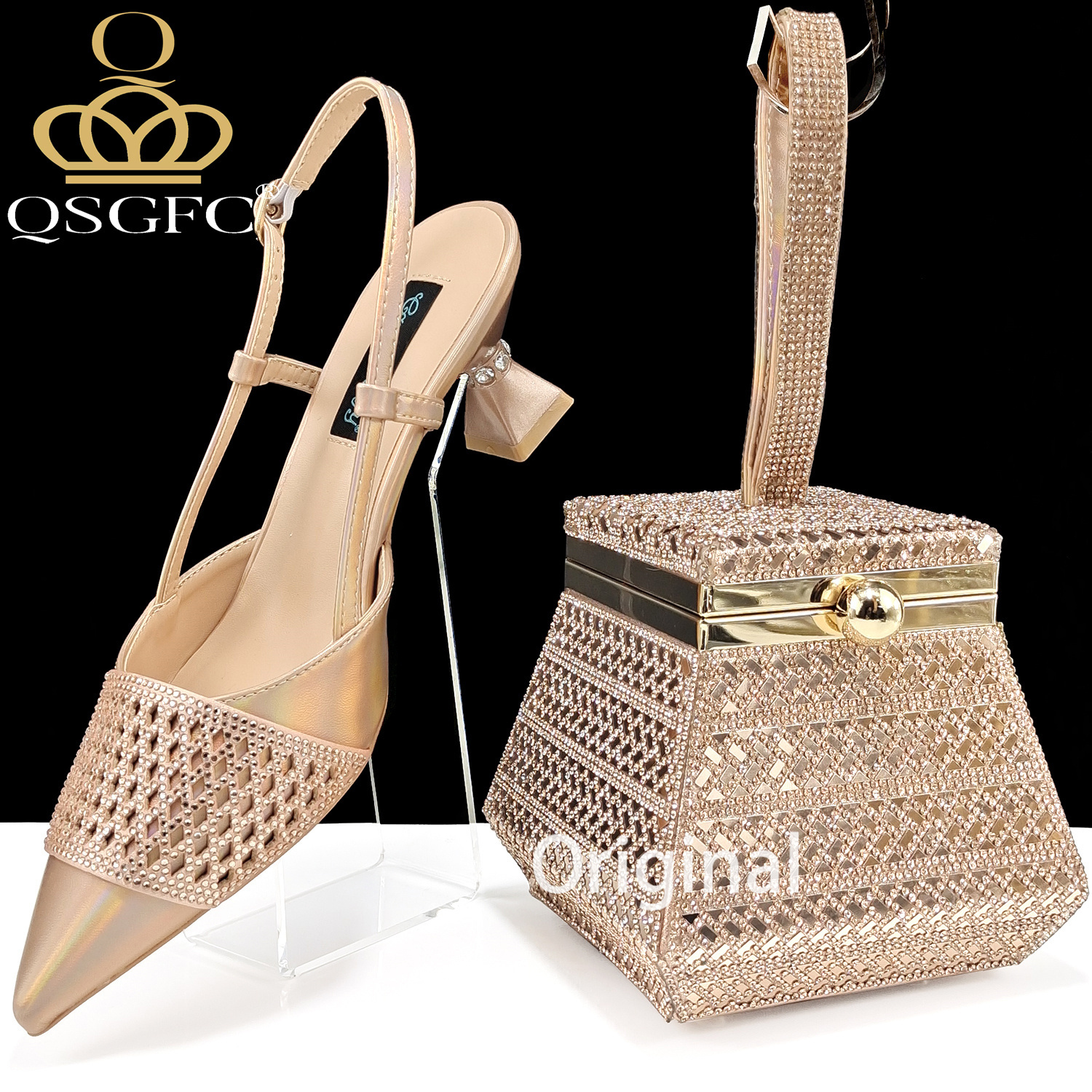 Women Shoes Ysl - Nigeria Fashion Rhinestone-encrusted Ladies Party Shoes