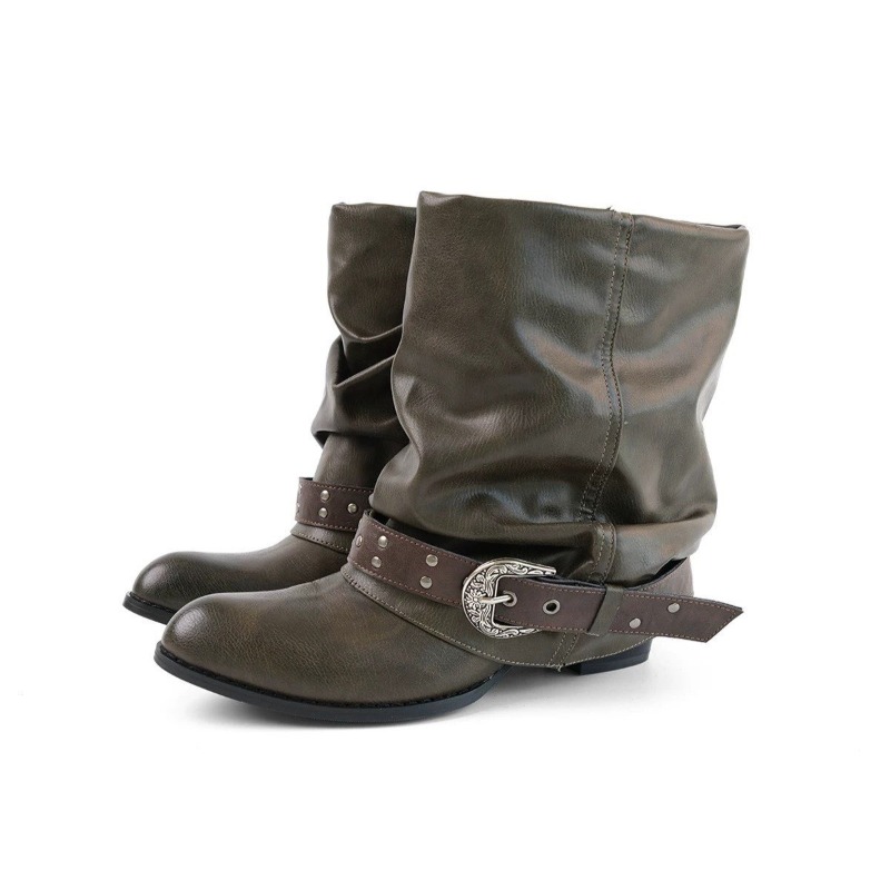Western Cowgirl Boot - Retro Women Shoes Luxury Genuine Leather