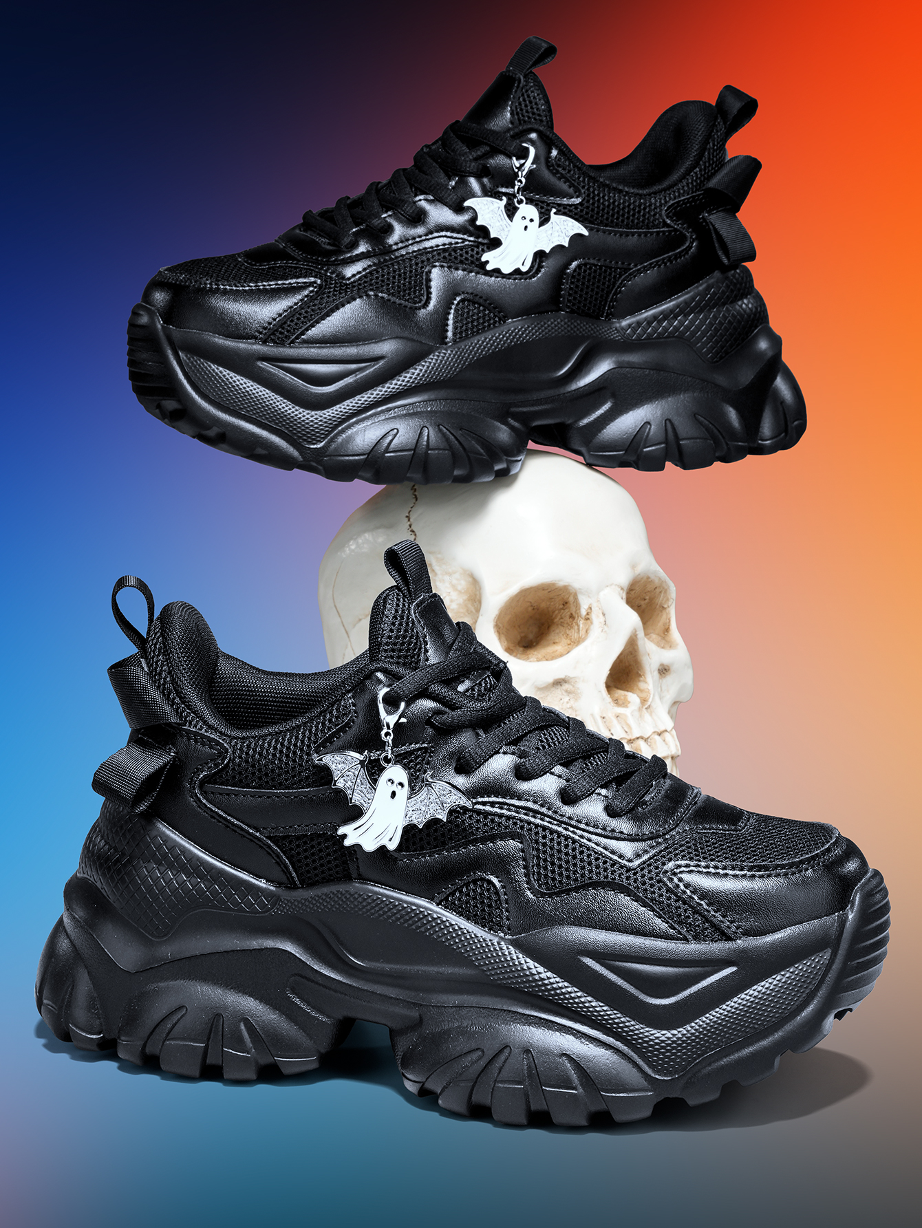 Women'S Shoes Hey Dude - Women's Dark Gothic Style Thick-Soled 7cm