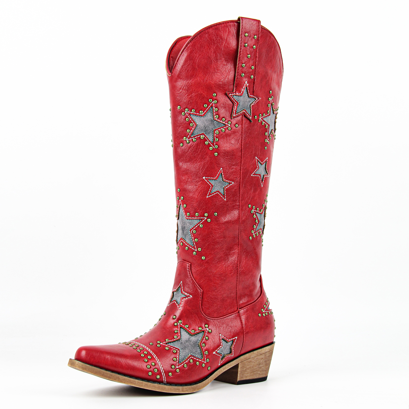 Western Cowgirl Boot - Onlymaker Women Embroidery Star Western Cowgirl