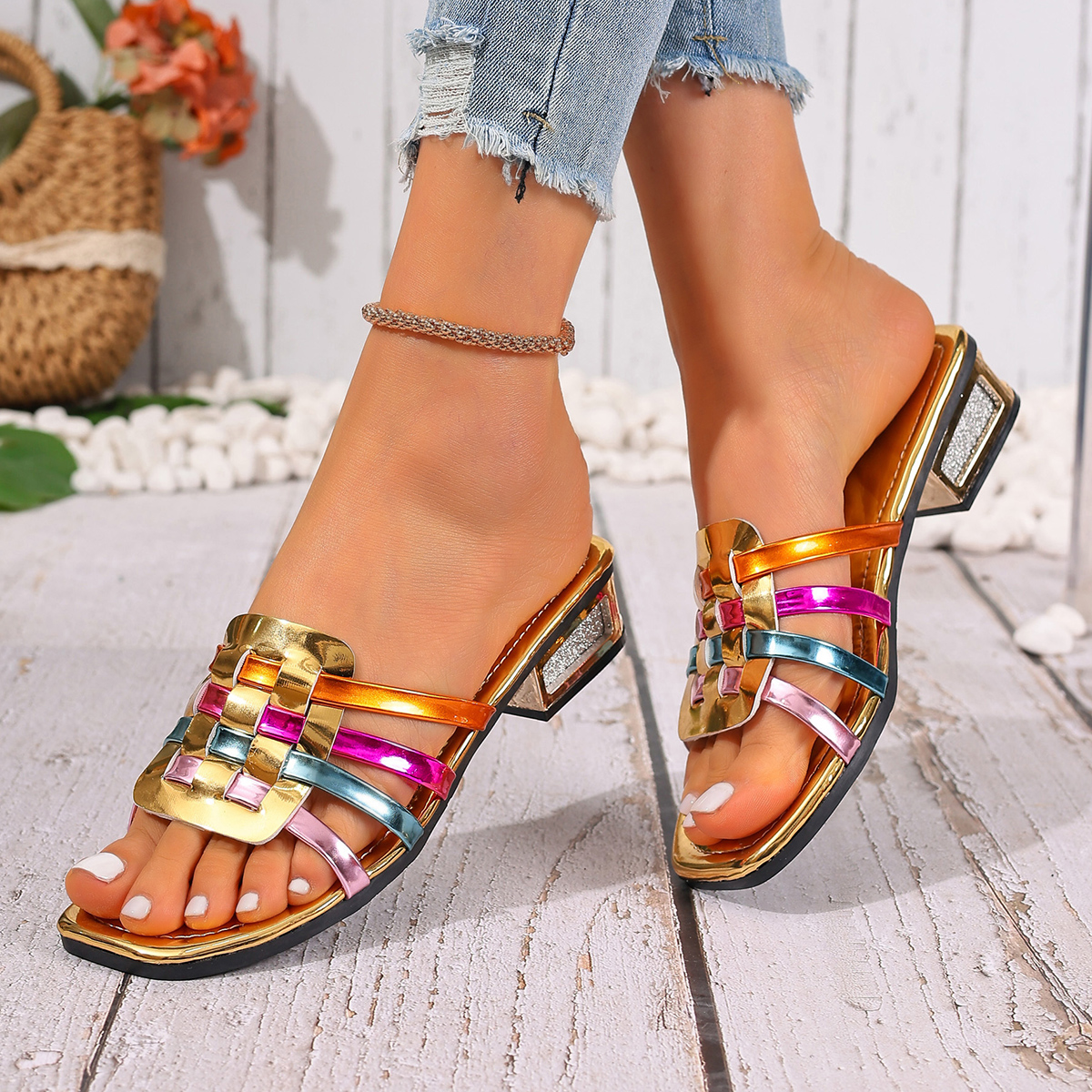 Ankle Strap Heels - 2026 New Large Size Colorful Woven