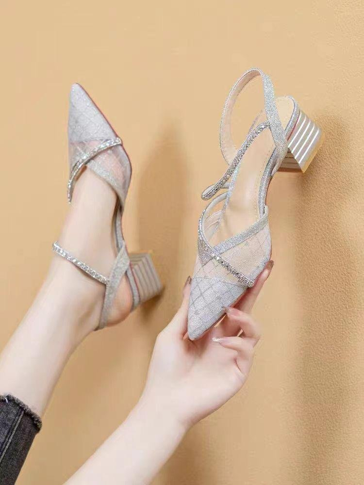 French Style Rhinestone Mesh P – обзор и цена Rhinestone Sandal Women