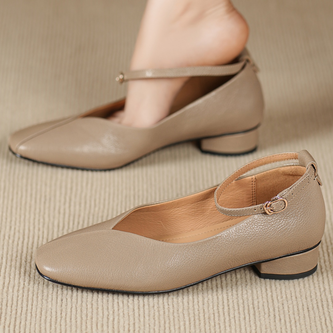 danxuefei women's sheepskin sq – обзор и цена Ankle Strap Heels