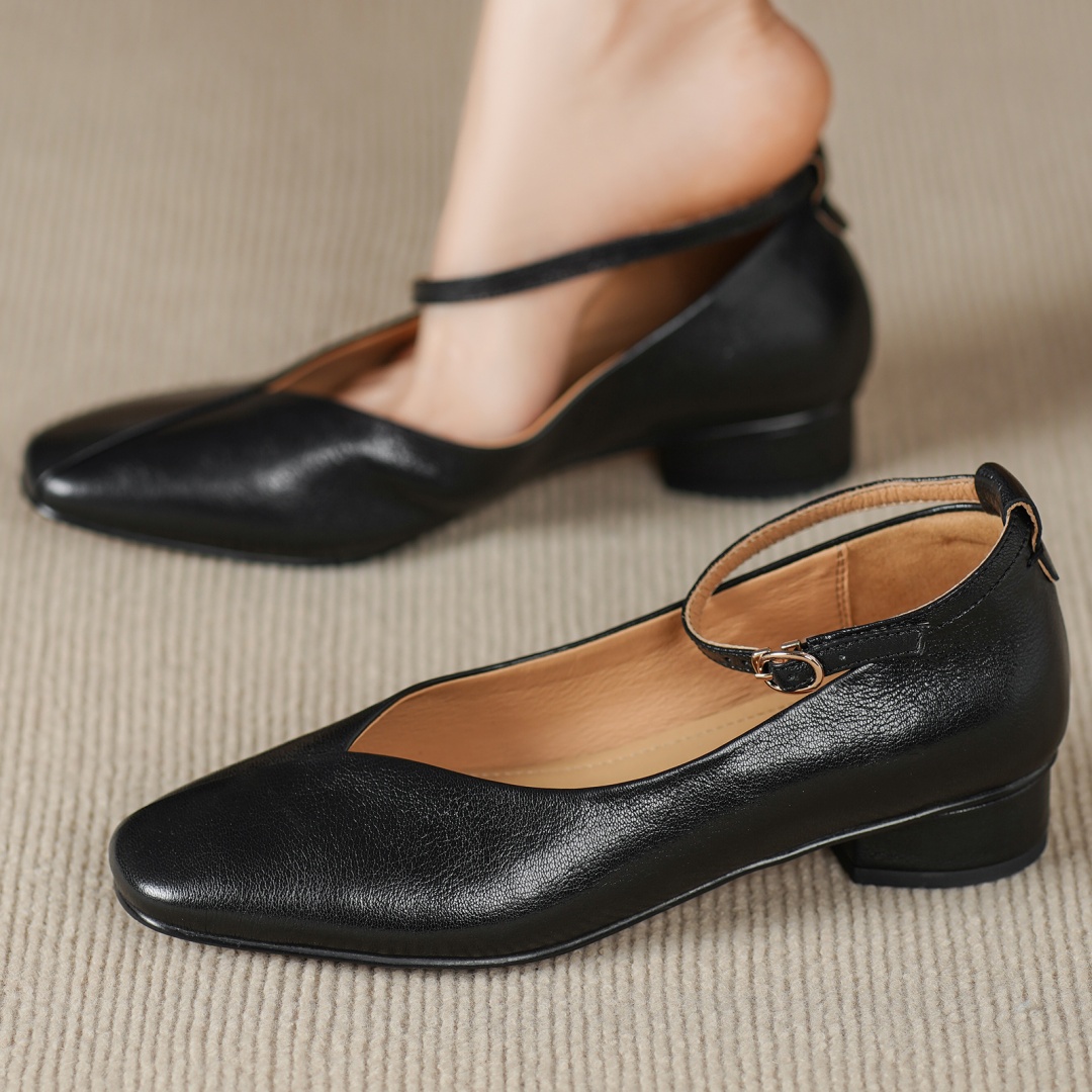 danxuefei women's sheepskin sq – обзор и цена Ankle Strap Heels