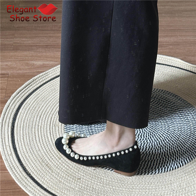 Retro Pearl Shallow Flat Shoes – обзор и цена Women Shoes Black