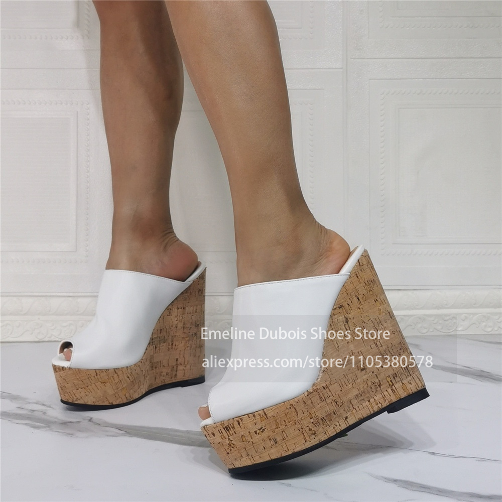 Black PU Peep Toe Cork Wedge P – обзор и цена Cork Wedge Sandal