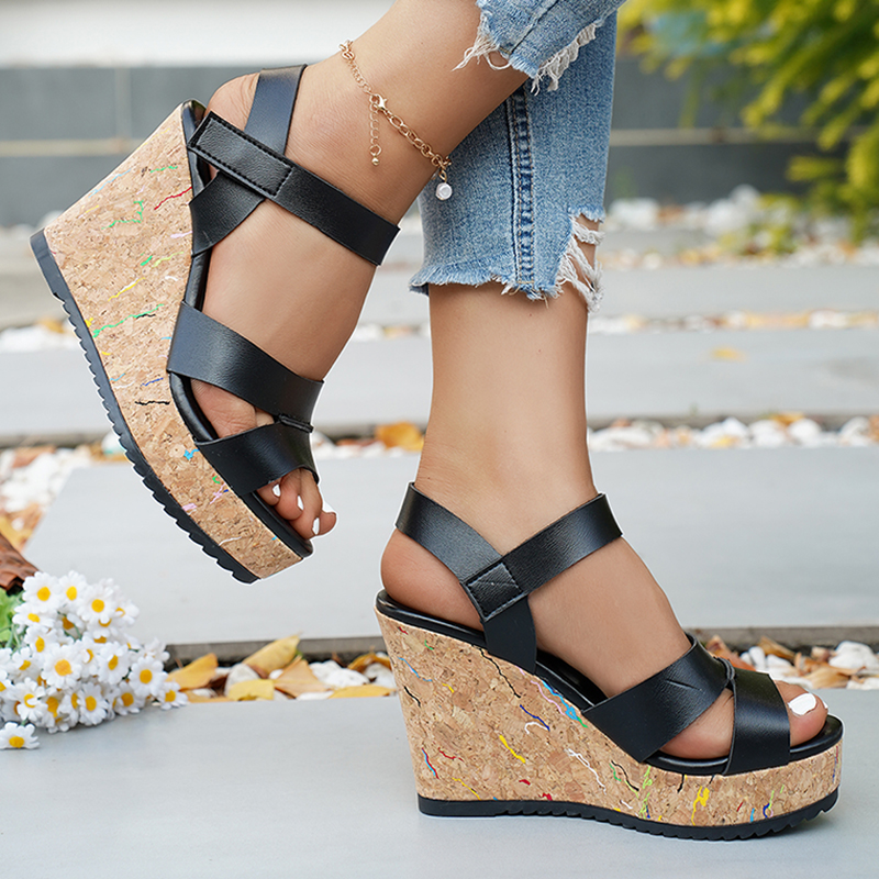 Women's Silver Chunky Platform – обзор и цена Cork Wedge Sandal