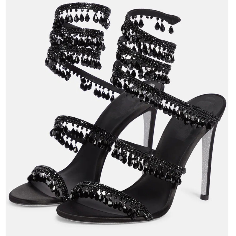 Sexy Green Crystal Fringe Stil – обзор и цена Ankle Strap Heels