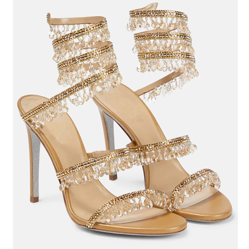 Sexy Green Crystal Fringe Stil – обзор и цена Ankle Strap Heels