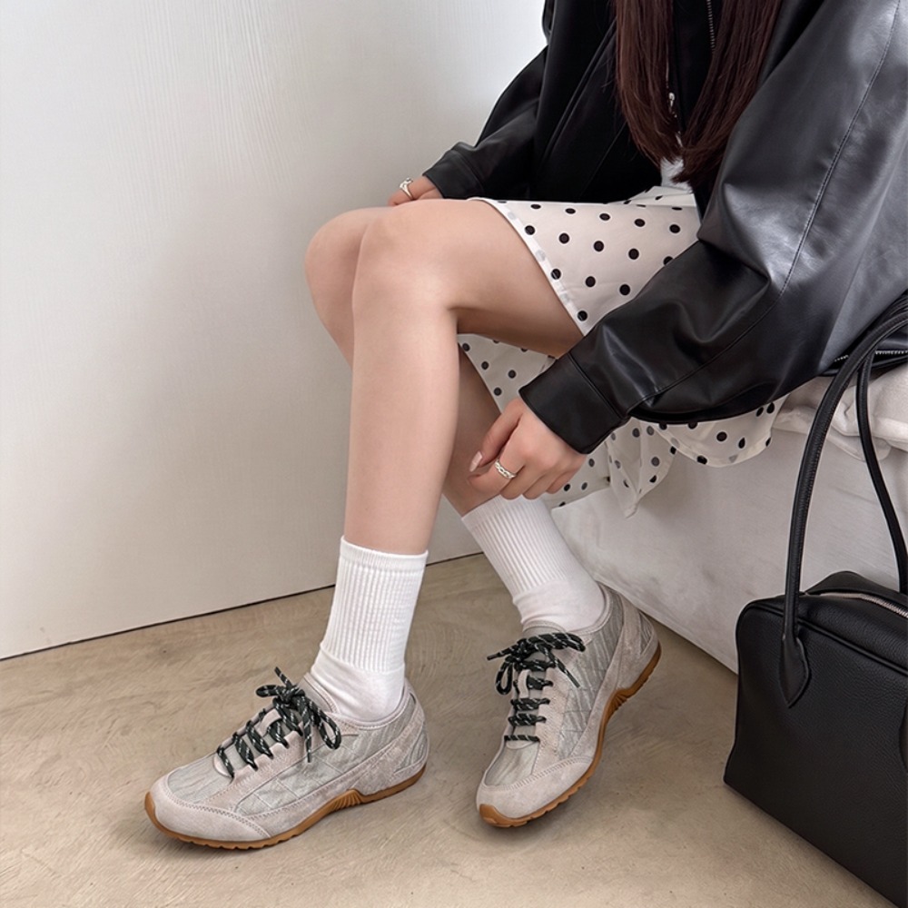 Vintage Stitching Panel Suede  – обзор и цена Women Shoes Sneakers