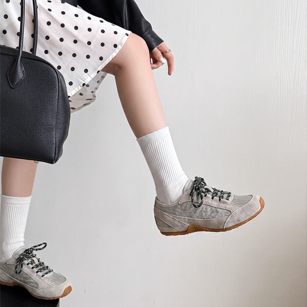 Vintage Stitching Panel Suede  – обзор и цена Women Shoes Sneakers