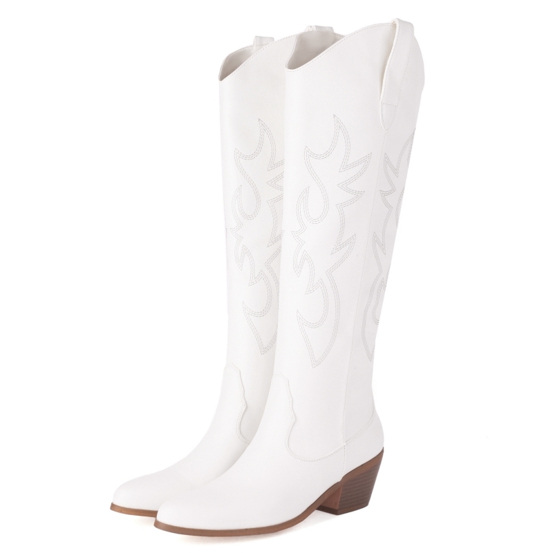 White Women's Knee High Boots  – обзор и цена Western Cowgirl Boot