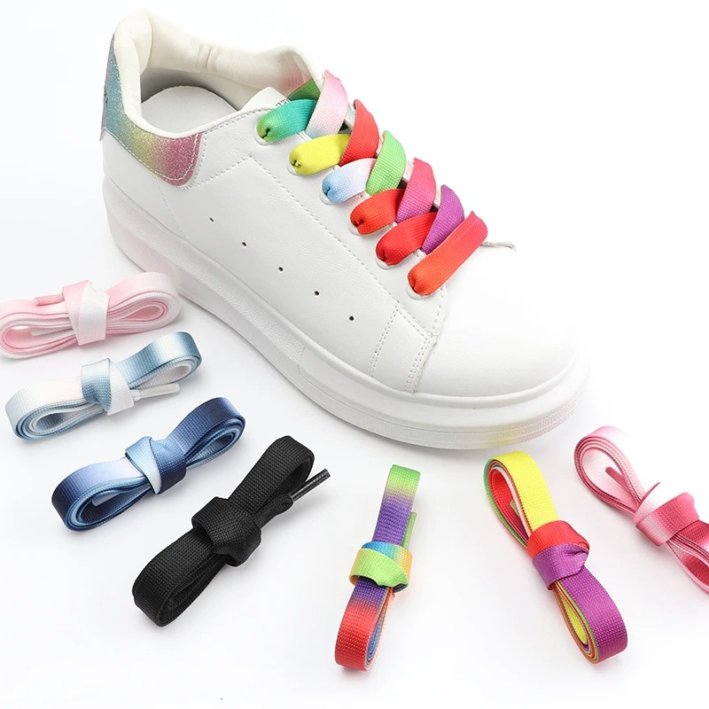 Rainbow Gradient Flat Shoelace – обзор и цена Women Shoes Mk