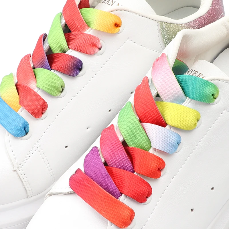Rainbow Gradient Flat Shoelace – обзор и цена Women Shoes Mk