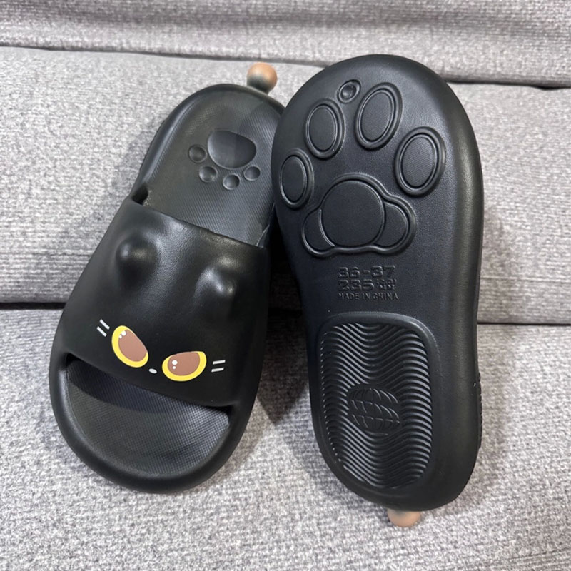 2026 Cute 3D Black Cat Paw Sli – обзор и цена Women Shoes Black