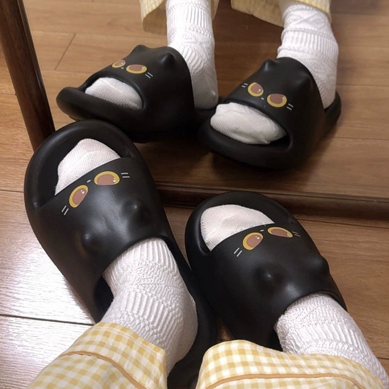 2026 Cute 3D Black Cat Paw Sli – обзор и цена Women Shoes Black