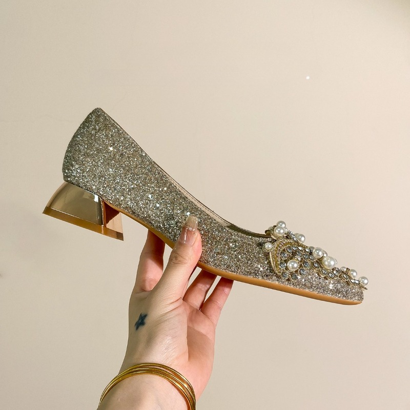High-end Rhinestone Block Heel – обзор и цена Women'S Shoes Non Slip