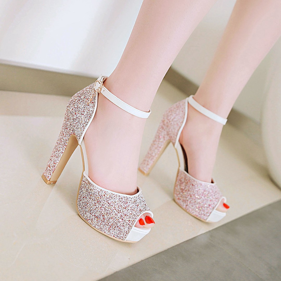 White Wedding Party Women Plat – обзор и цена Ankle Strap Heels
