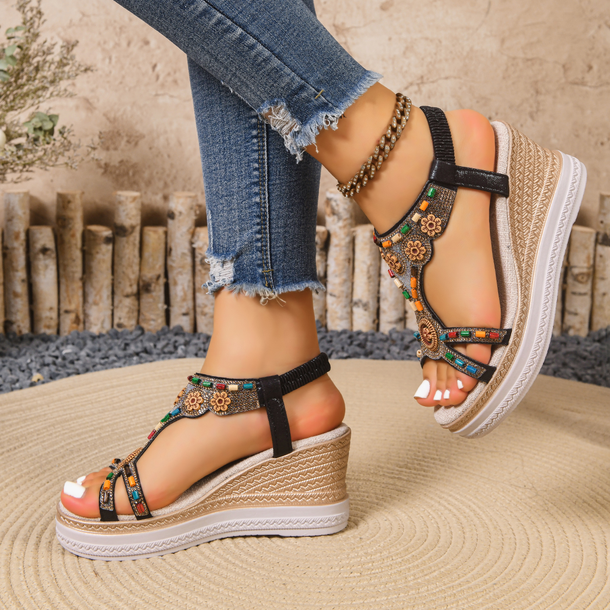 Rome Heels Fall New Round Toe  – обзор и цена Cork Wedge Sandal