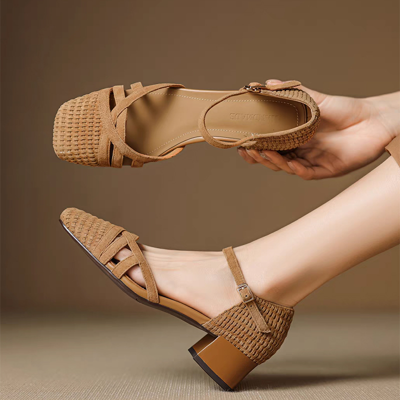 Retro Weave High Heel Sandals  – обзор и цена Ankle Strap Heels