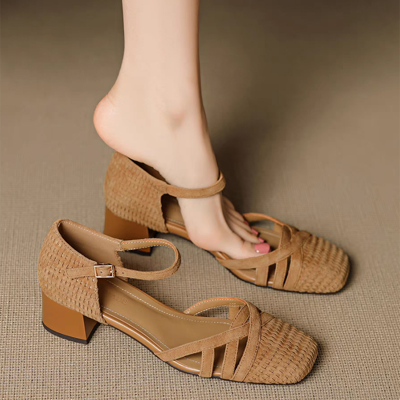 Retro Weave High Heel Sandals  – обзор и цена Ankle Strap Heels