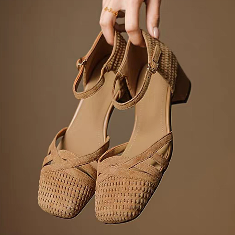 Retro Weave High Heel Sandals  – обзор и цена Ankle Strap Heels