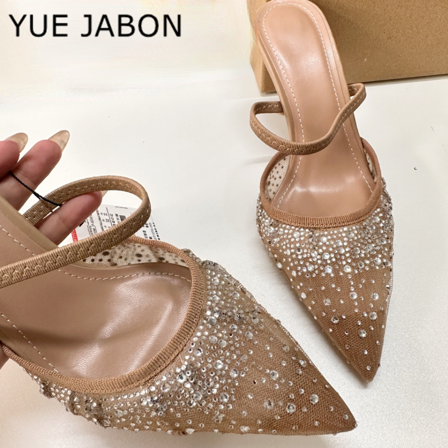 Mesh Rhinestone High Heel Sand – обзор и цена Women Shoes Ysl