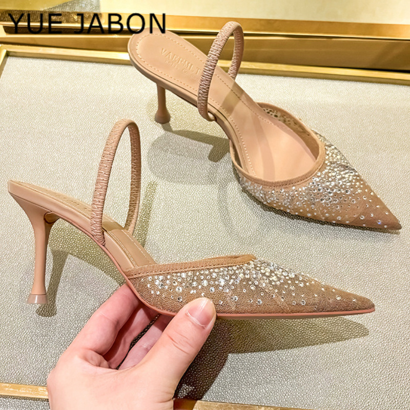 Mesh Rhinestone High Heel Sand – обзор и цена Women Shoes Ysl