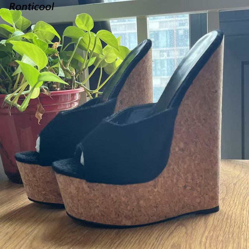 Ronticool Handmade Women's Bla – обзор и цена Cork Wedge Sandal