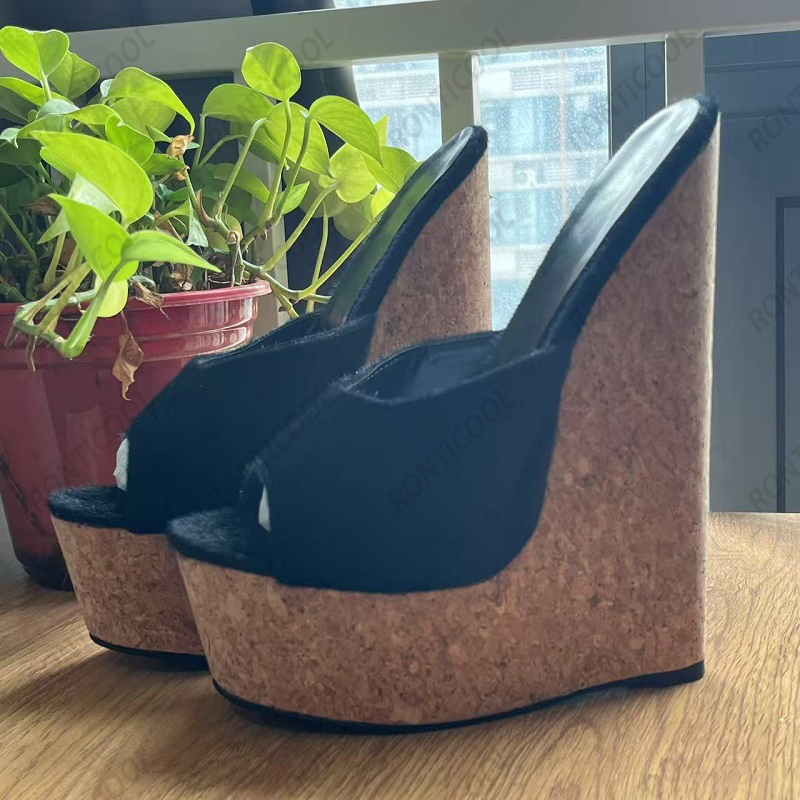 Ronticool Handmade Women's Bla – обзор и цена Cork Wedge Sandal