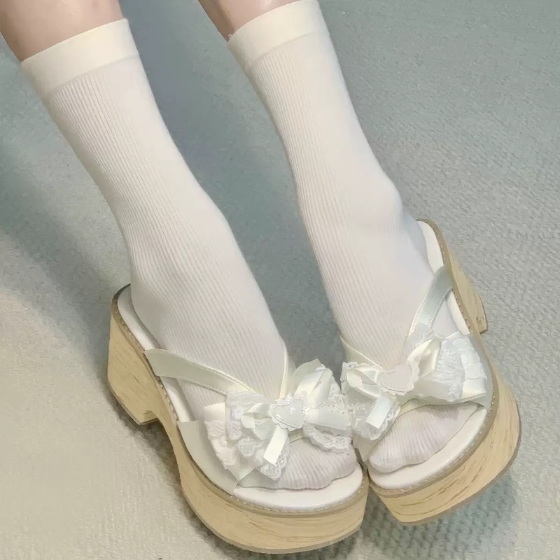 Sweet Bow Wood Grain Thick Bot – обзор и цена Women Shoes Japan