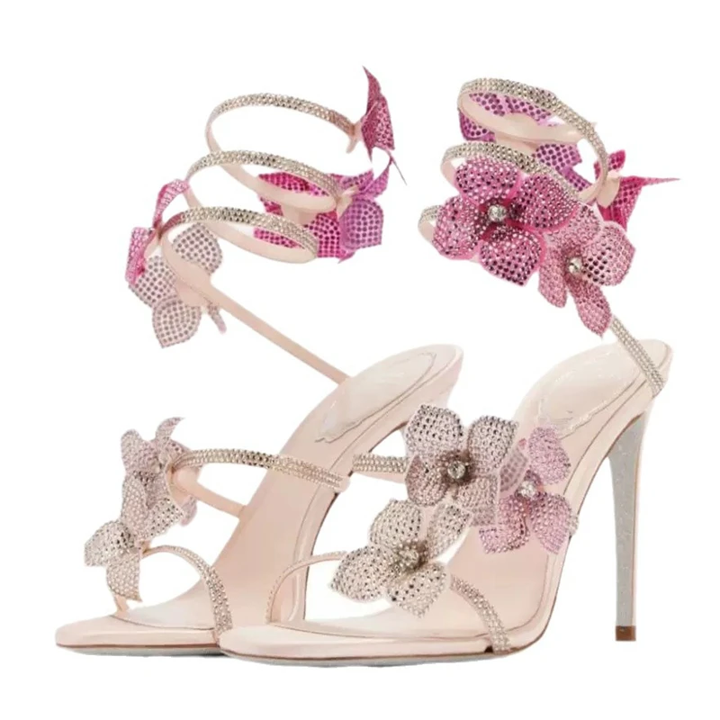 Eilyken Sexy CRYSTAL Flower Th – обзор и цена Ankle Strap Heels