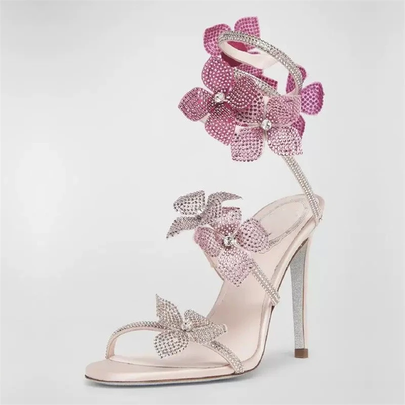 Eilyken Sexy CRYSTAL Flower Th – обзор и цена Ankle Strap Heels