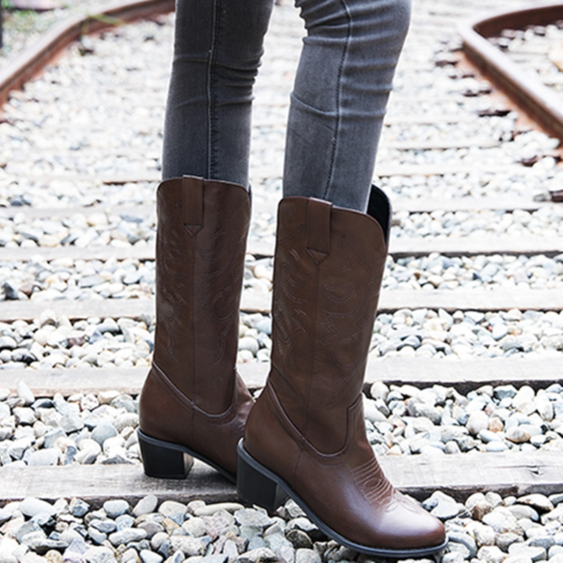 Classic Mid-calf Boots Women F – обзор и цена Western Cowgirl Boot