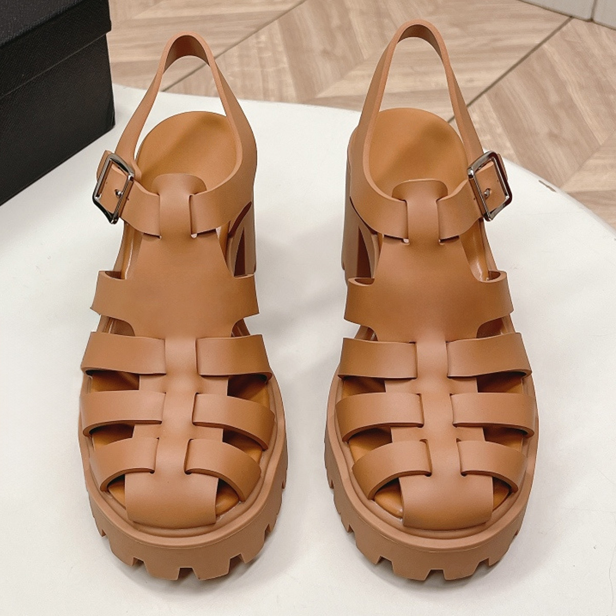 2026 New Women's Round Toe Lea – обзор и цена Ankle Strap Heels