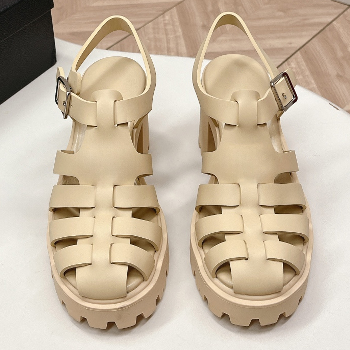 2026 New Women's Round Toe Lea – обзор и цена Ankle Strap Heels