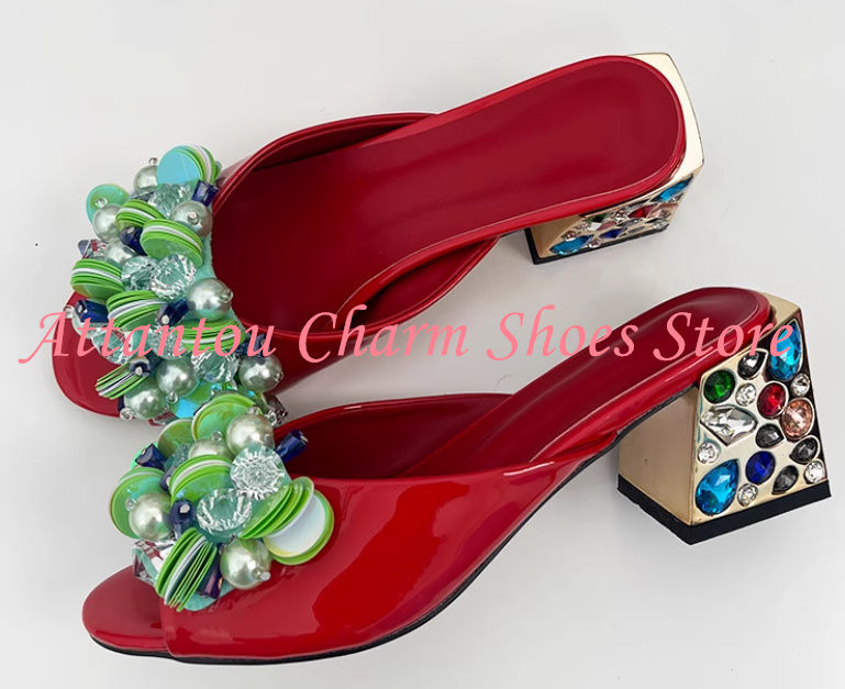 New Crystal Chunky Heel Woman  – обзор и цена Rhinestone Sandal Women