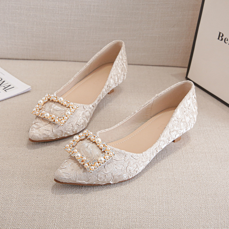 Ivory Textured Satin Pointed T – обзор и цена Women'S Shoes For Work
