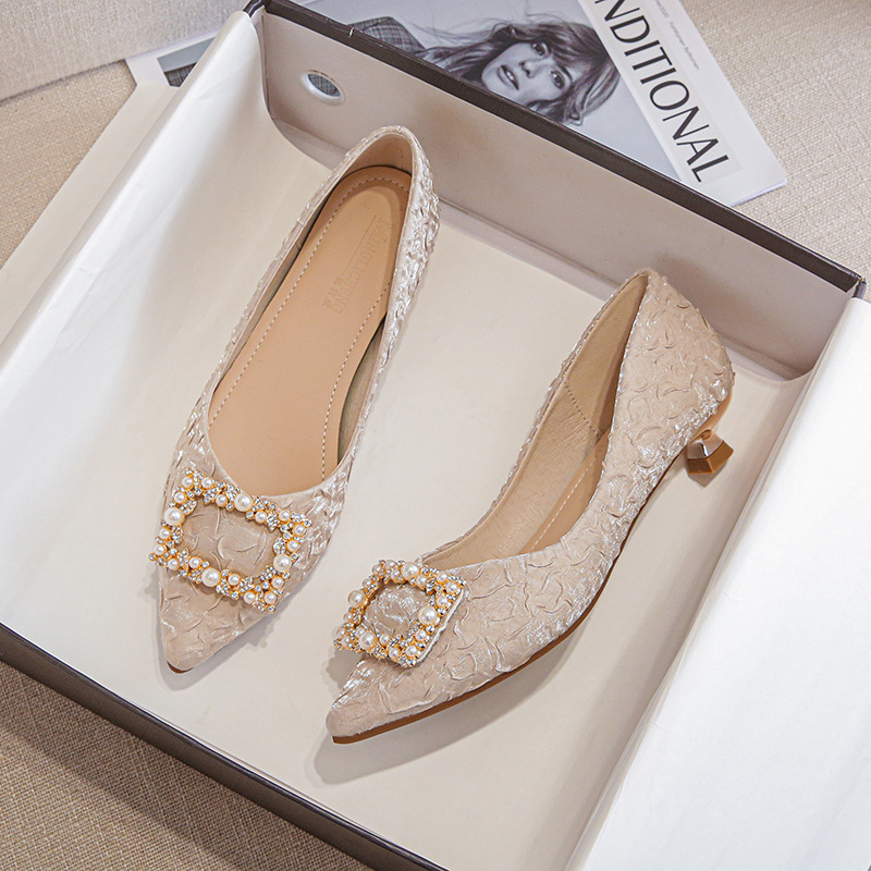 Ivory Textured Satin Pointed T – обзор и цена Women'S Shoes For Work