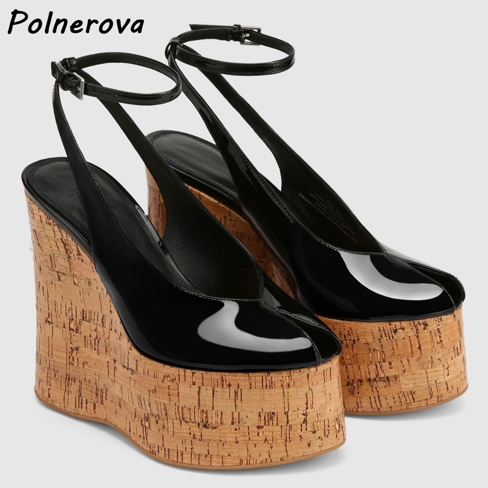 Patent Leather Wedge Platform  – обзор и цена Cork Wedge Sandal